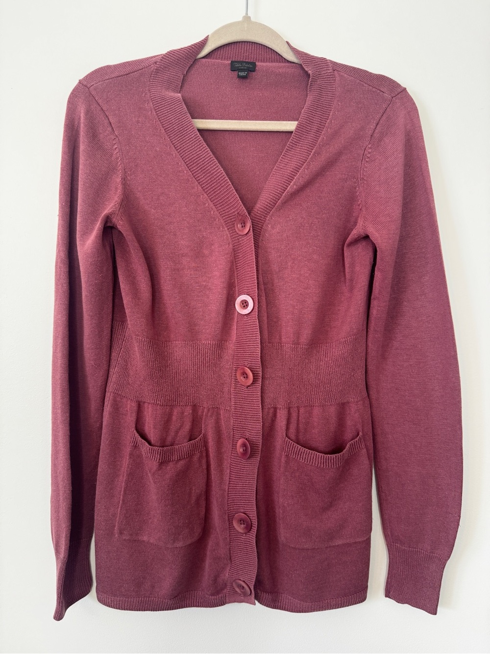 Artizia Talula Babaton Cardigan Dusty Rose Button Front Cashmere Blend Sz L